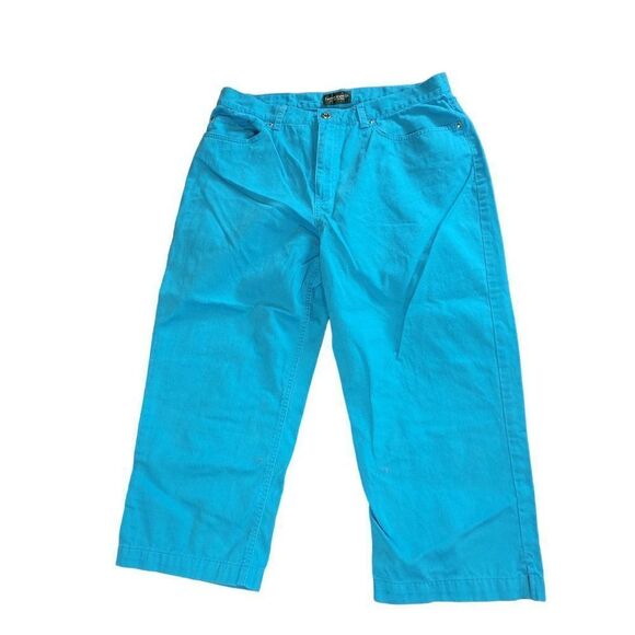 Lauren Jeans Company Capri Pants Women Sz‎ 14 Blue Boho Straight Leg - Picture 1 of 6